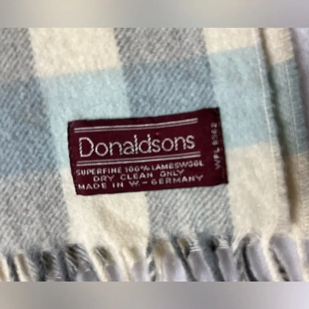 Donaldson's Scarf Men's Unisex Checkered 100% Lambswool Made in Germania